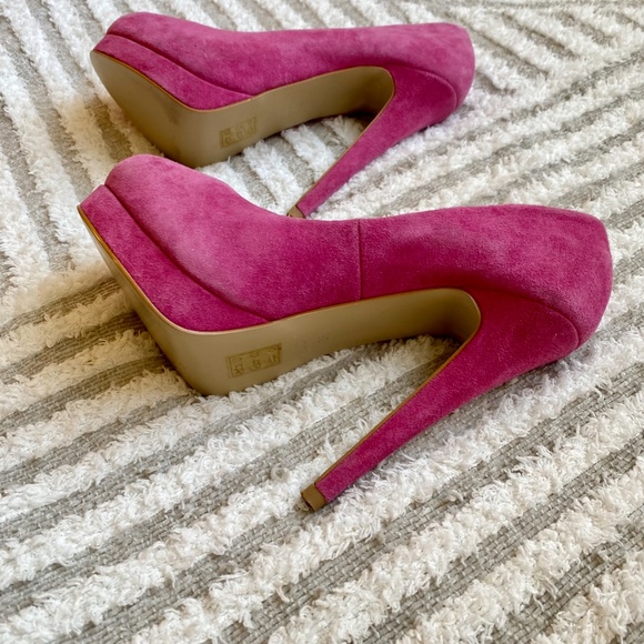 Aldo Pink Suede Platform Pumps - Picture 5 of 8